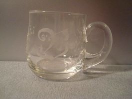 ‼️nun = 6.50 Fr.‼️alt .GLAS mit Henkel w`schön verz./geritzt